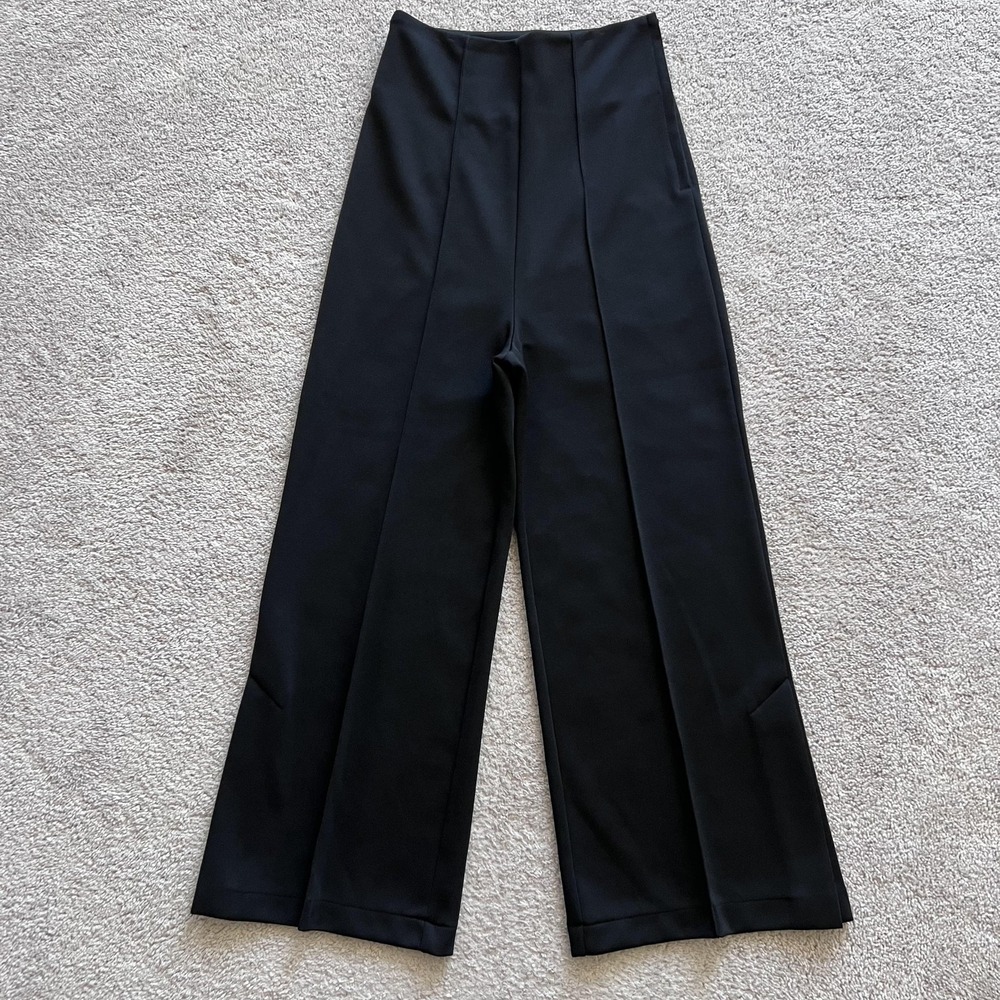 Toga Pulla Archives Wide Leg Dress Pants Womens 36 Black High Rise Side Zip